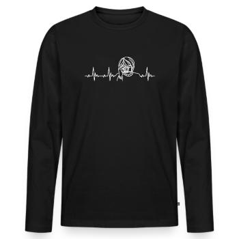 Photographe Heartbeat avec appareil photo - T-shirt manches longues Premium bio Homme - noir - Devant - Nico (187cm)