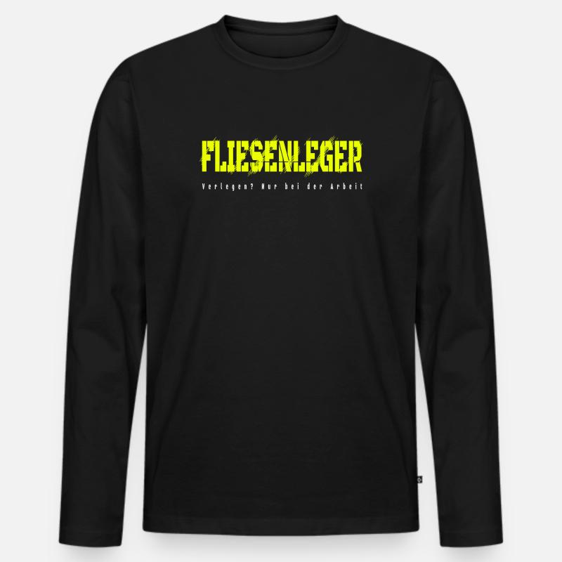 Fliesenleger Design - Männer Premium Bio Langarmshirt - Schwarz