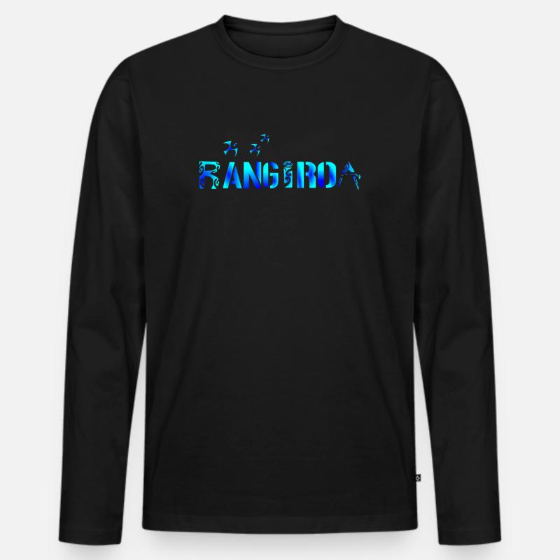 RANGIROA - Männer Premium Bio Langarmshirt - Schwarz