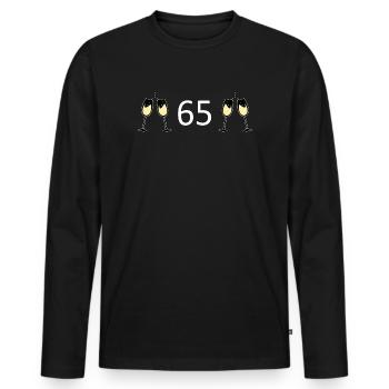 65th Birthday 65 Years Anniversary 65 Number 65 Black - Men's Premium Organic Long Sleeve Shirt - black - Front - Nico (187cm)