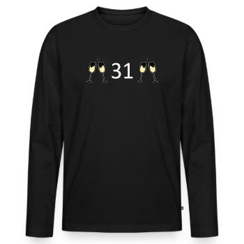 31st Birthday 31 Years Anniversary 31 Years Count l31 - Men's Premium Organic Long Sleeve Shirt - black - Front - Nico (187cm)