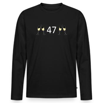 47th Birthday 47 Years Anniversary 47 Years Number 47 - Men's Premium Organic Long Sleeve Shirt - black - Front - Nico (187cm)