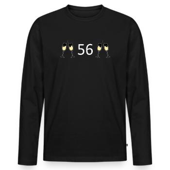 56.Geburtstag 56 Jahre Jubiläum 56 Zahl 56 - Männer Premium Bio Langarmshirt - Schwarz - Vorne - Nico (187cm)