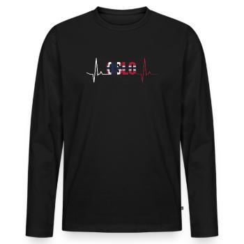 Oslo Herzschlag - Männer Premium Bio Langarmshirt - Schwarz - Vorne - Nico (187cm)