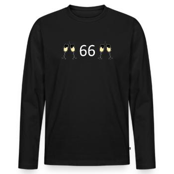 66th Birthday 66 Years Jubilee 66 Number 66 - Men's Premium Organic Long Sleeve Shirt - black - Front - Nico (187cm)