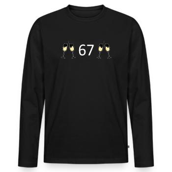 67th Birthday 67 Years Jubilee 67 Number 67 - Men's Premium Organic Long Sleeve Shirt - black - Front - Nico (187cm)
