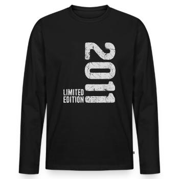 2011 Edition Limitée – Cadeau d’anniversaire 14 ans - T-shirt manches longues Premium bio Homme - noir - Devant - Nico (187cm)