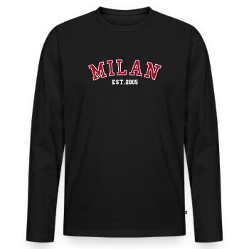 Milan_Est_2005 - Men's Premium Organic Long Sleeve Shirt - black - Front - Nico (187cm)