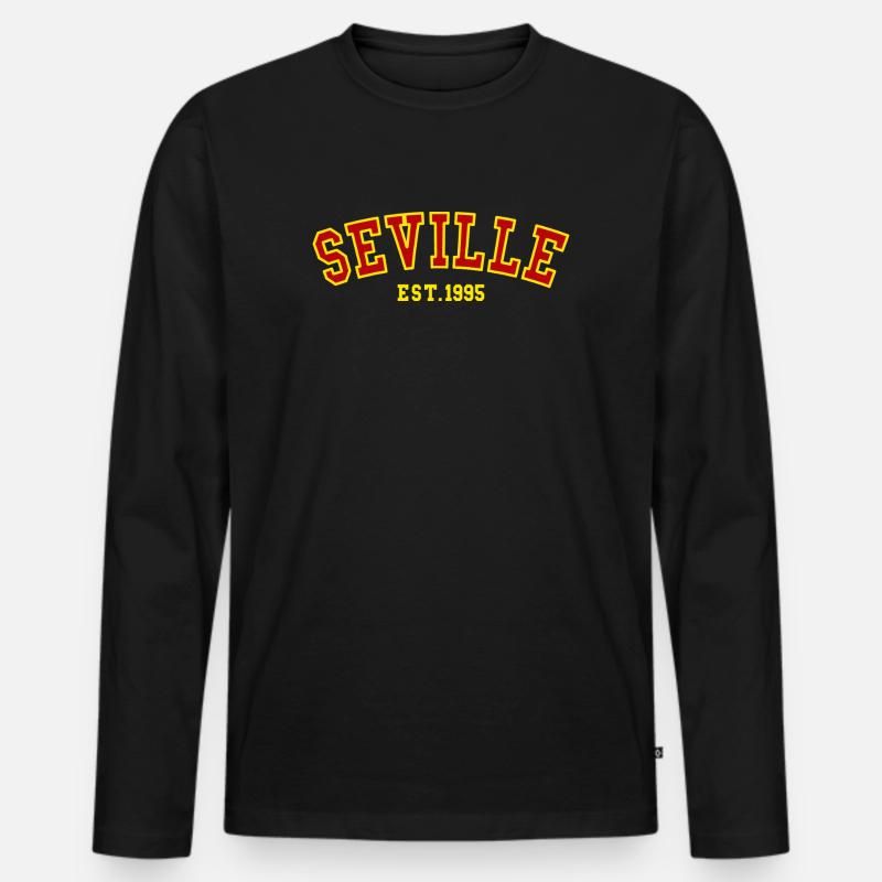 Sevilla Est.1995 - Männer Premium Bio Langarmshirt - Schwarz