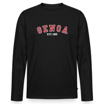 Gênes Est. 1965 - T-shirt manches longues Premium bio Homme - noir - Devant - Nico (187cm)