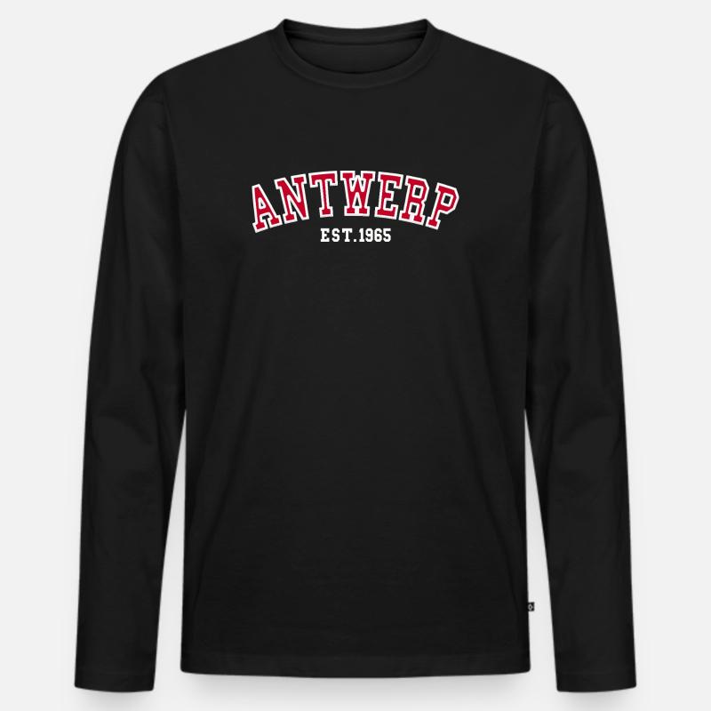 Antwerpen Est. 1965 - Männer Premium Bio Langarmshirt - Schwarz