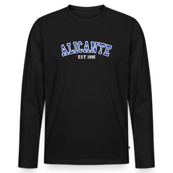 Alicante Fondée en 1995 - T-shirt manches longues Premium bio Homme - noir - Devant - Nico (187cm)