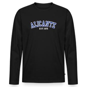 Alicante Fondée en 1975 - T-shirt manches longues Premium bio Homme - noir - Devant - Nico (187cm)