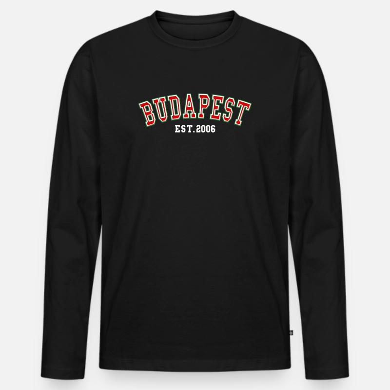 Budapest, gegründet 2006 - Männer Premium Bio Langarmshirt - Schwarz