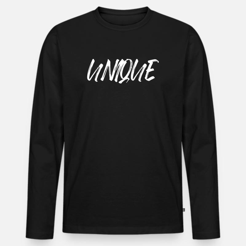 Unique Einzigartig Unikat Selbstwert Einzig Artig - Männer Premium Bio Langarmshirt - Schwarz