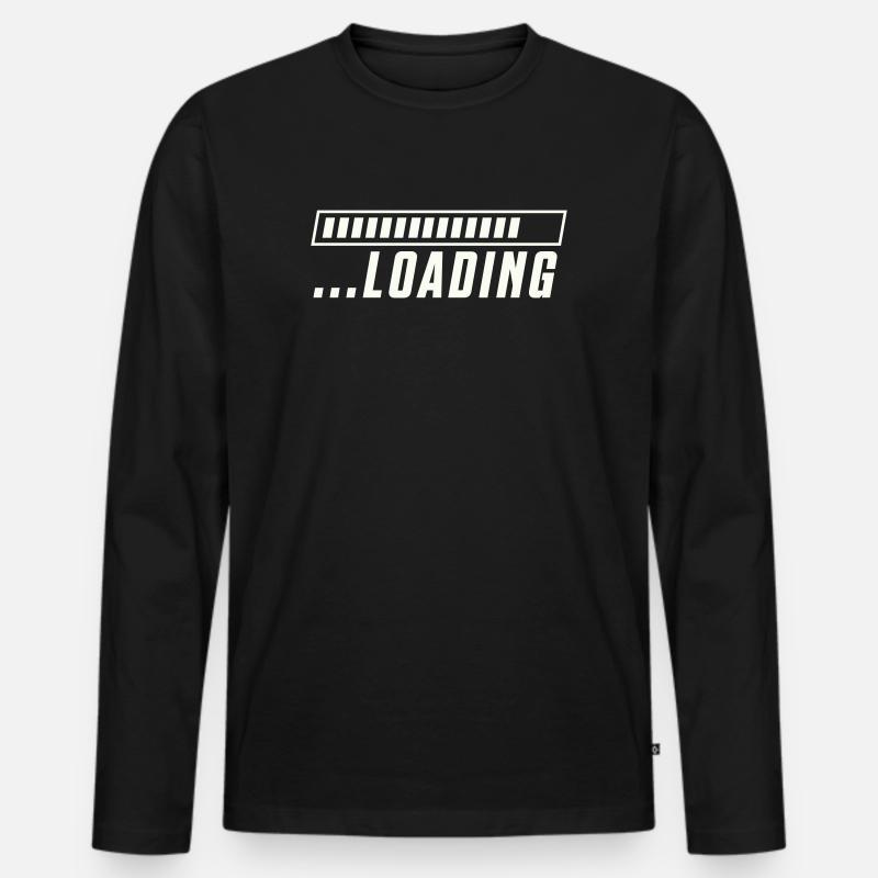 Ladebalken Loading Fortschritt - Männer Premium Bio Langarmshirt - Schwarz