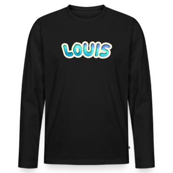 Job Louis - Men's Premium Organic Long Sleeve Shirt - black - Front - Nico (187cm)