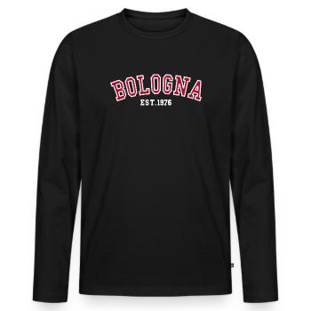 Bologne fondée en 1976 - T-shirt manches longues Premium bio Homme - noir - Devant - Nico (187cm)
