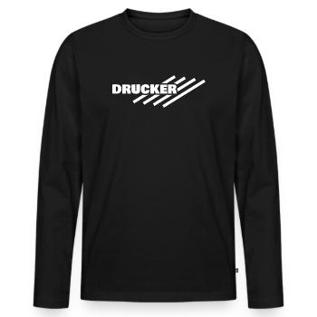 Beruf Drucker - Männer Premium Bio Langarmshirt - Schwarz - Vorne - Nico (187cm)
