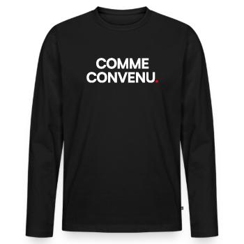 Comme convenu - T-shirt manches longues Premium bio Homme - noir - Devant - Nico (187cm)
