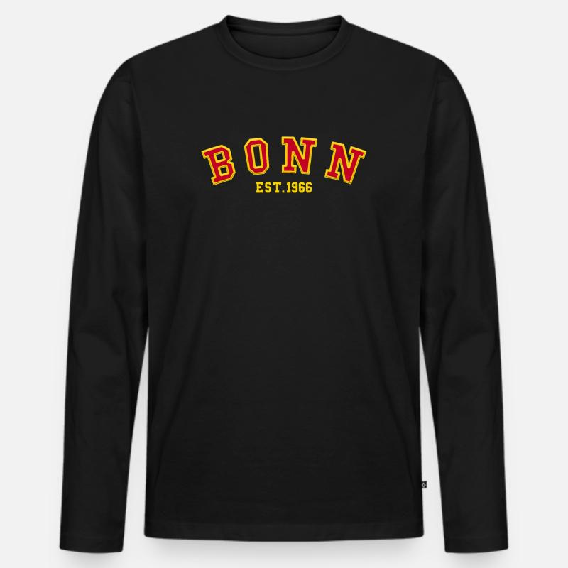 Bonn gegründet 1966 - Männer Premium Bio Langarmshirt - Schwarz