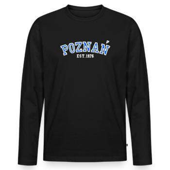 Poznań Fondée en 1976 - T-shirt manches longues Premium bio Homme - noir - Devant - Nico (187cm)