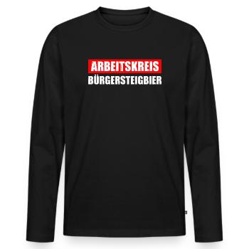 Arbeitskreis Bürgersteigbier Ortskontrollfahrt OKF - Männer Premium Bio Langarmshirt - Schwarz - Vorne - Nico (187cm)