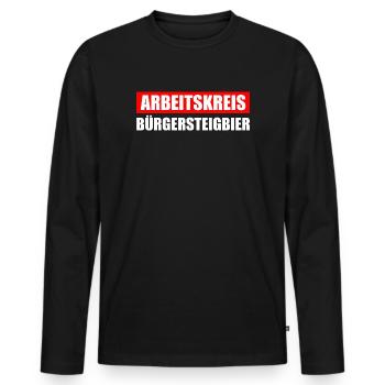 Arbeitskreis Bürgersteigbier Ortskontrollfahrt OKF - Männer Premium Bio Langarmshirt - Schwarz - Vorne - Nico (187cm)