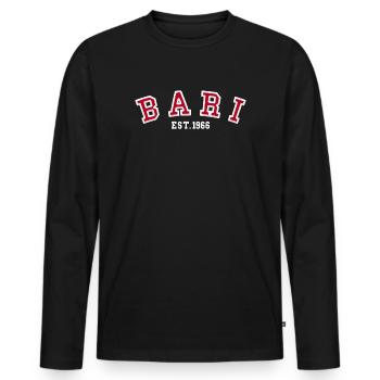 Bari Est 1966 - Men's Premium Organic Long Sleeve Shirt - black - Front - Nico (187cm)