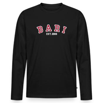 Bari Est 2006 - Männer Premium Bio Langarmshirt - Schwarz - Vorne - Nico (187cm)