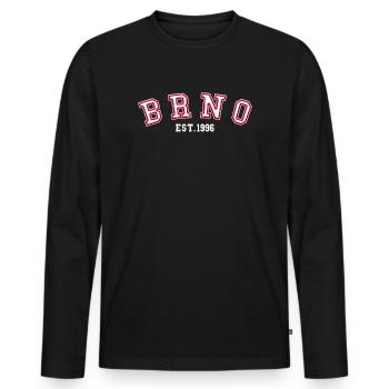 Brno Est. 1996 - Men's Premium Organic Long Sleeve Shirt - black - Front - Nico (187cm)