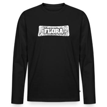 Flora comme nom - T-shirt manches longues Premium bio Homme - noir - Devant - Nico (187cm)