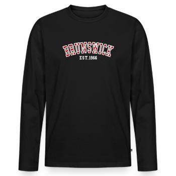 Brunswick fondée en 1966 - T-shirt manches longues Premium bio Homme - noir - Devant - Nico (187cm)