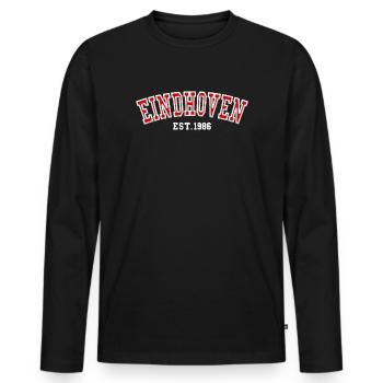 Eindhoven Est. 1986 - Men's Premium Organic Long Sleeve Shirt - black - Front - Nico (187cm)