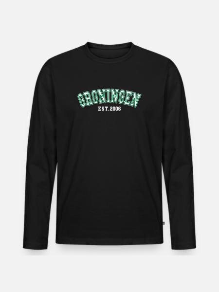 Groningen Est. 2006 - Men's Premium Organic Long Sleeve Shirt - black