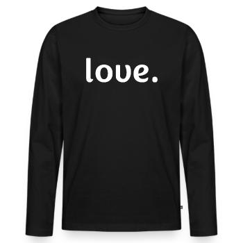 love. - Männer Premium Bio Langarmshirt - Schwarz - Vorne - Nico (187cm)