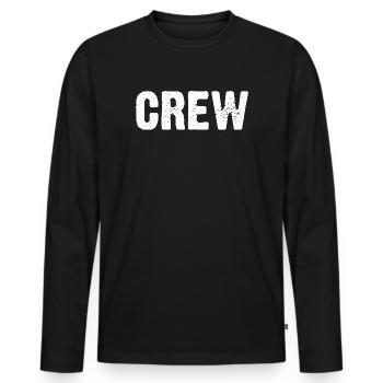 Texte en détresse de l’équipage - T-shirt manches longues Premium bio Homme - noir - Devant - Nico (187cm)