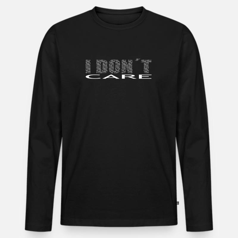 dont care - Männer Premium Bio Langarmshirt - Schwarz