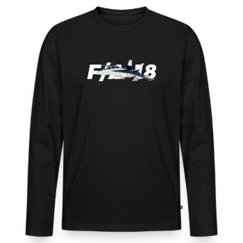 F / A-18 Super Hornet | F 18 | F18 | F / A18 | Hornisse - Männer Premium Bio Langarmshirt - Schwarz - Vorne - Nico (187cm)