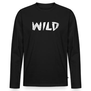 WILD! - Männer Premium Bio Langarmshirt - Schwarz - Vorne - Nico (187cm)