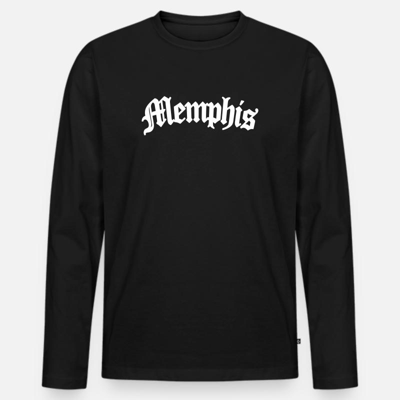 memphis - Männer Premium Bio Langarmshirt - Schwarz