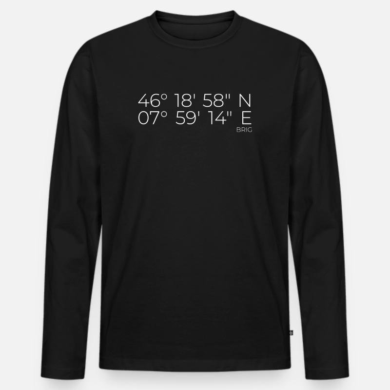 Coordinates Brig - Men's Premium Organic Long Sleeve Shirt - black