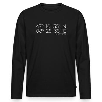 Coordonnées Hünenberg - T-shirt manches longues Premium bio Homme - noir - Devant - Nico (187cm)