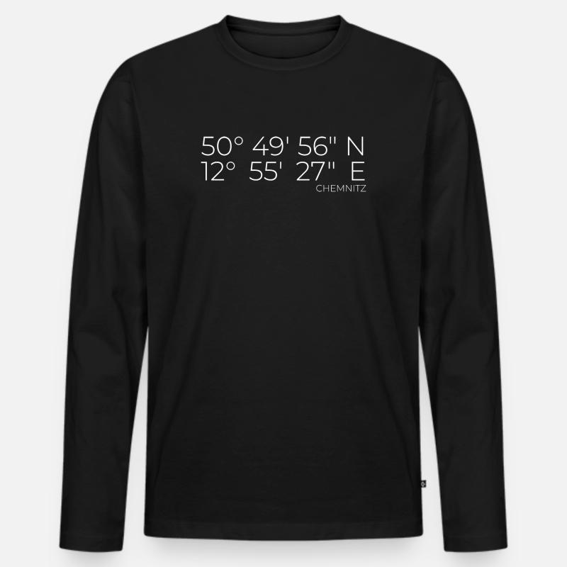 Coordinates Chemnitz - Men's Premium Organic Long Sleeve Shirt - black