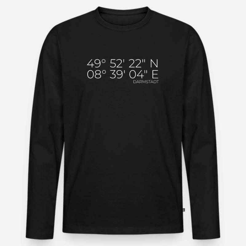 coordinates Darmstadt - Men's Premium Organic Long Sleeve Shirt - black