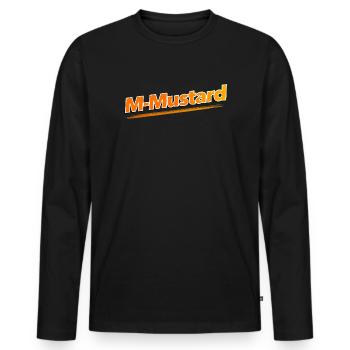 M-Moutarde - T-shirt manches longues Premium bio Homme - noir - Devant - Nico (187cm)