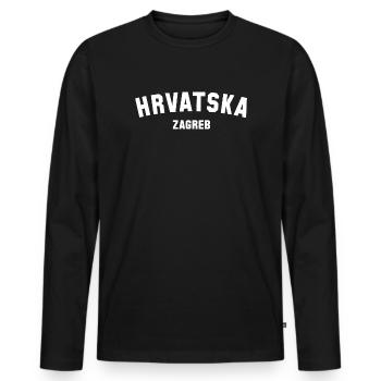 Zagreb Hrvatska Croatia Kroatien - Men's Premium Organic Long Sleeve Shirt - black - Front - Nico (187cm)