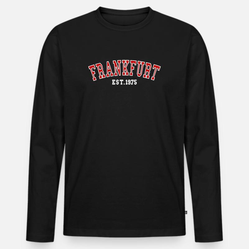 Frankfurt Est.1975 - Männer Premium Bio Langarmshirt - Schwarz