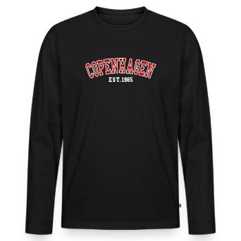 Copenhague Fondé en 1985 - T-shirt manches longues Premium bio Homme - noir - Devant - Nico (187cm)
