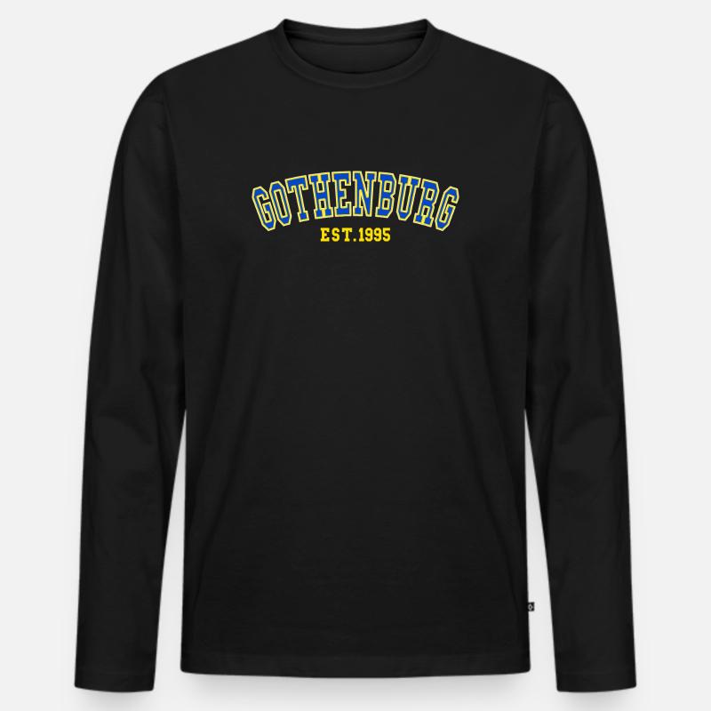 Göteborg Est. 1995 - Männer Premium Bio Langarmshirt - Schwarz